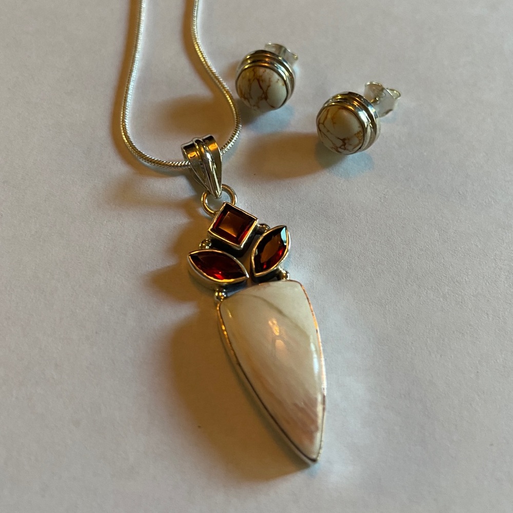 White Copper Turq & India Scolecite Set